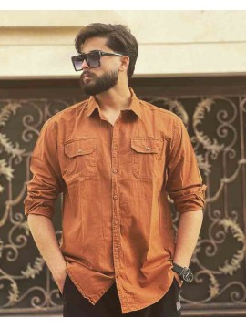 پیراهن آستین بلند کتان کد 1017